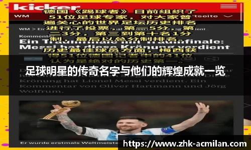 足球明星的传奇名字与他们的辉煌成就一览